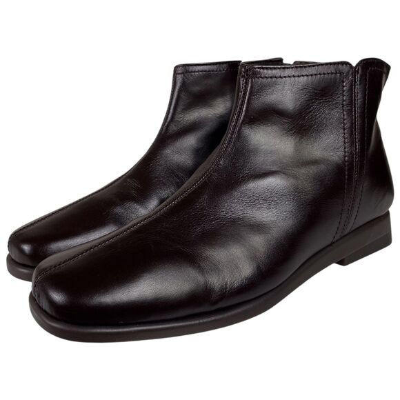 NEW Aerosoles Double Trouble 2 Booties Size 9.5 Brown Leather Ankle Square Toe - Picture 8 of 14